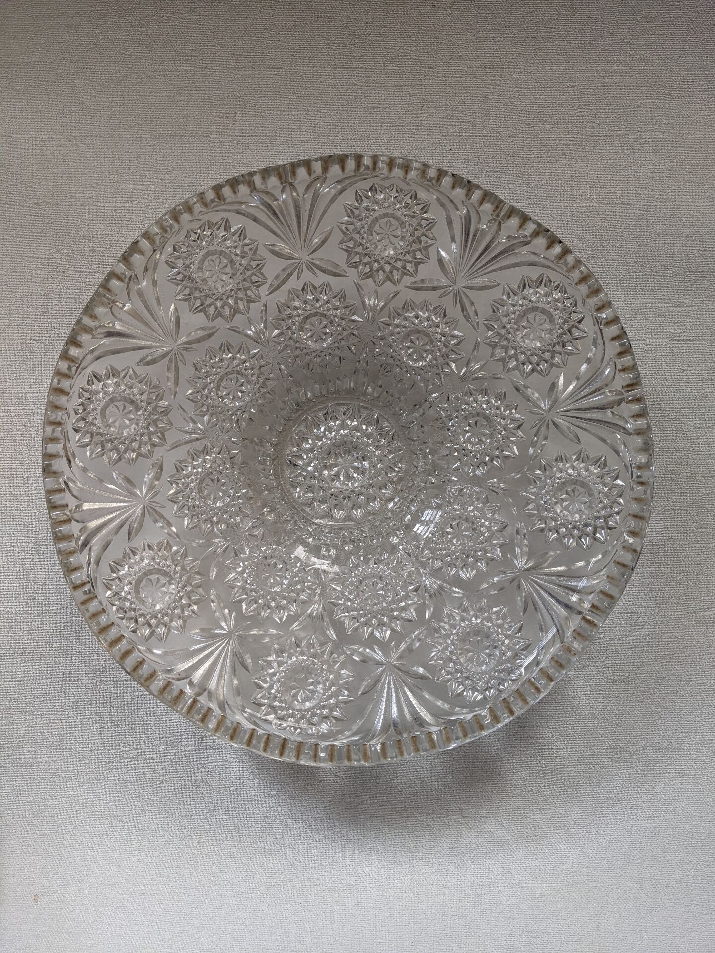 Cut glass fruit bowl
