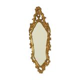 Miroir doré Deknudt de style rococo, miroir à crête, acanthe, 81 cm