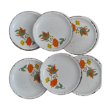 Set of 6 plates dessert in Gien sandstone - France, model China - So vintage