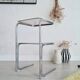Side table - chrome and smoked glass table - vintage design