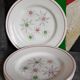 Four french earthenware dessert plates service "Marie-Claude" 50s.