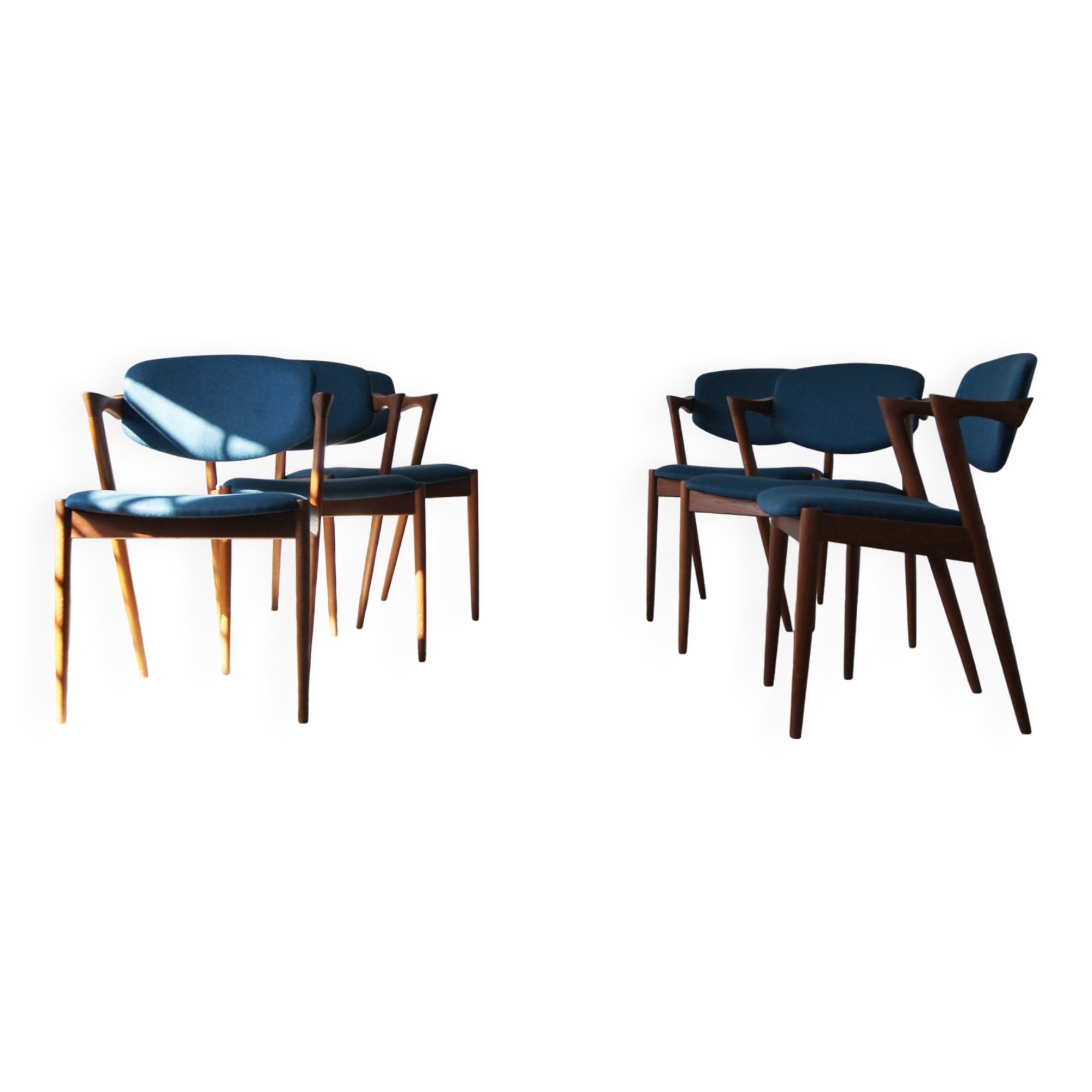 Chaises en teck modèle 42 par Kai Kristiansen pour Schou Andersen, ensemble de 6