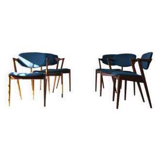 Teak Model 42 Chairs by Kai Kristiansen for Schou Andersen, Set of 6