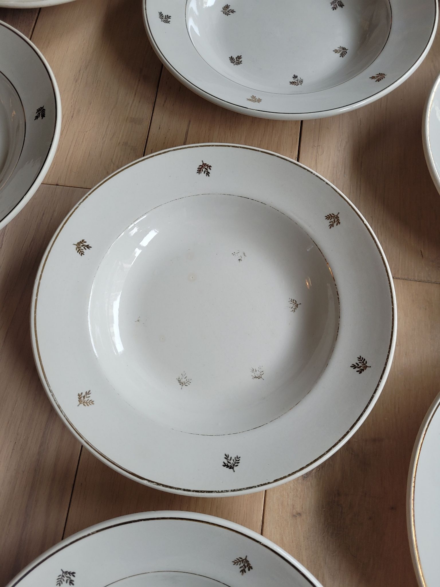 Lot de 16 assiettes creuses porcelaine opaque Badonviller