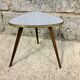 Small triangular gerdone small grey coffee table vintage tripod door midcentury plant 1950 old