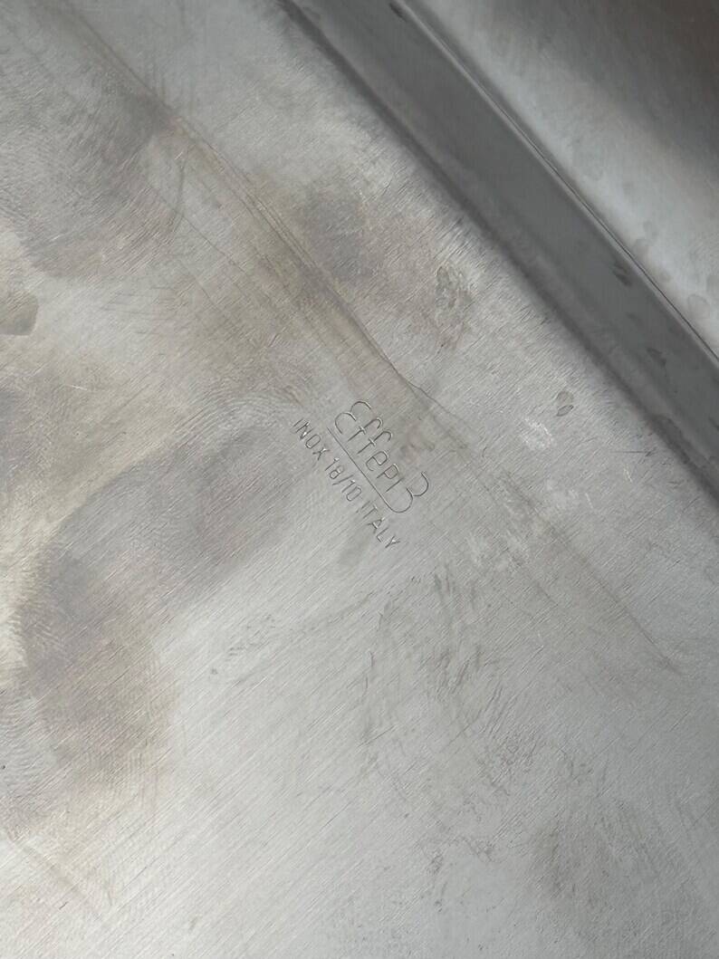 Vintage Italian stainless steel rectangular platter signed effepi.