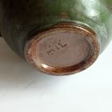 Art Deco Stoneware Vase with Fish Reliëf by Roger Guerin, Belgium, 1920s