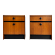 Pair of bedside table in teak and black lacquer design 60s