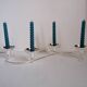 4-light silver metal candle holder