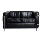 LC2 Two-Seater Sofa in Leather by Le Corbusier & Pierre Jeanneret