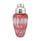 Shaker à cocktail en verre de cristal de bohème rouge des années 1960. fabriqué en italie. attive foto