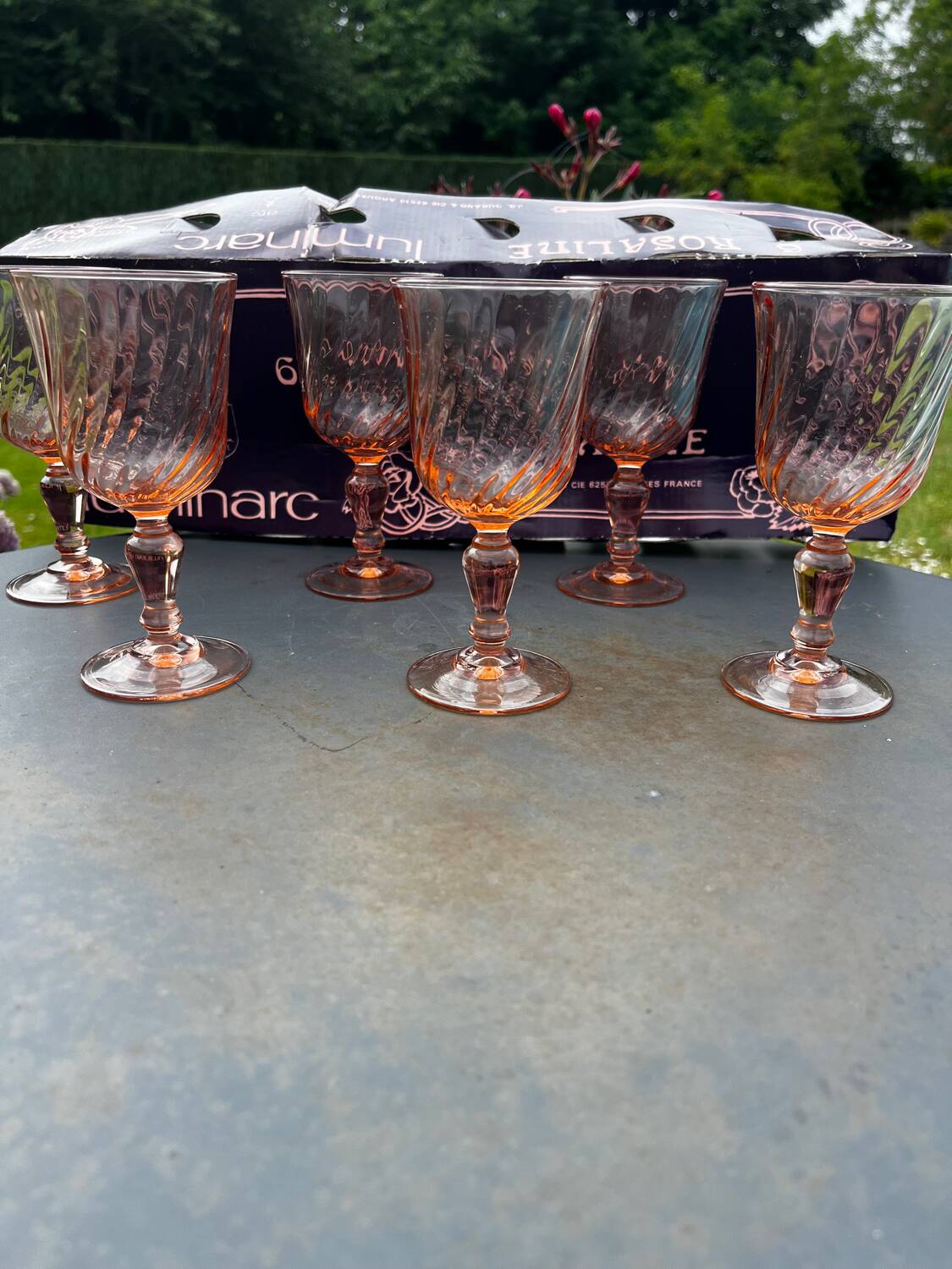 Set of 6 Luminarc Rosaline Stem Glasses - Stemglasses Model No. 5 (12