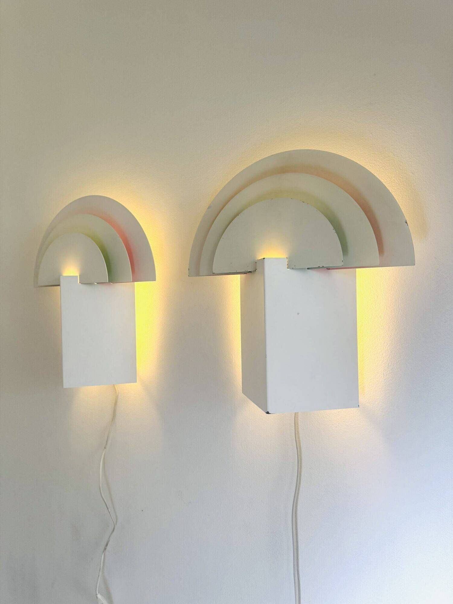 Large Geometric Model 6688 'No Neon' Wall Lamps By Olle Andersson For Boréns, Sweden 1980S