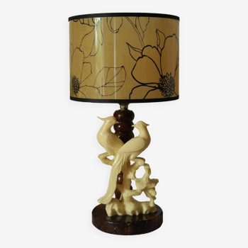 Lampe de chevet oiseaux onyx vintage