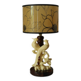 Vintage onyx birds bedside lamp