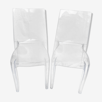 Pair of transparent chairs design made in italy