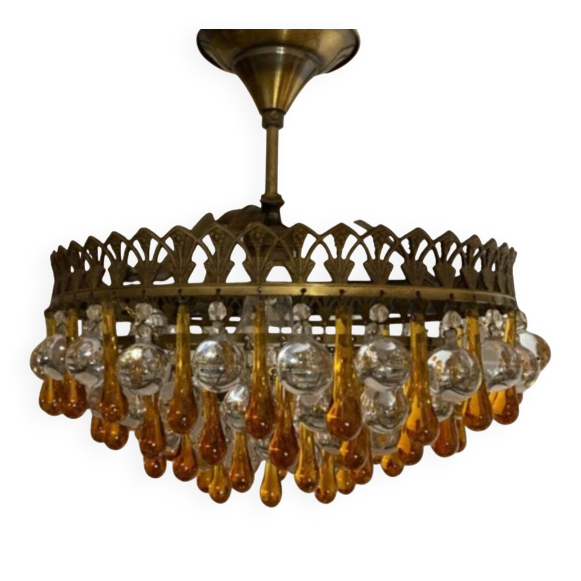 Vintage Murano crystal technology lamp, years 50