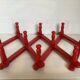 Red wood accordion coat rack