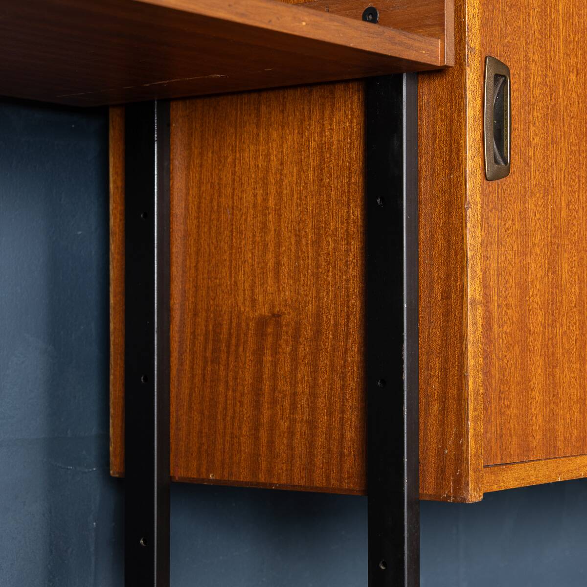 Vintage 20thc italian modular teak wall cabinet c.1960
