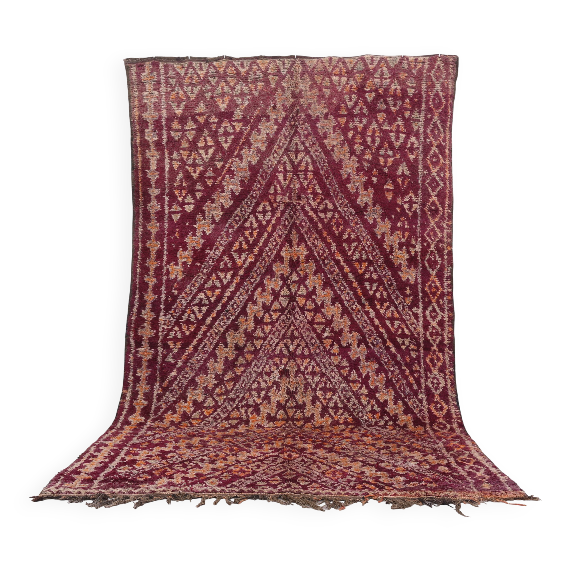 Burgundy Vintage Moroccan rug 183 x 321 cm - Berber Wool Rug - Handmade Rug