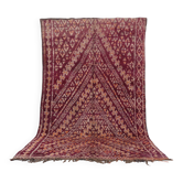 Tapis marocain vintage bourgogne 183 x 321 cm - Tapis en laine berbère - Tapis fait main