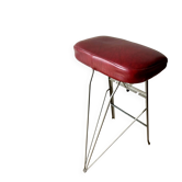 Vintage folding stool Libellule – Normafix – burgundy faux leather – years