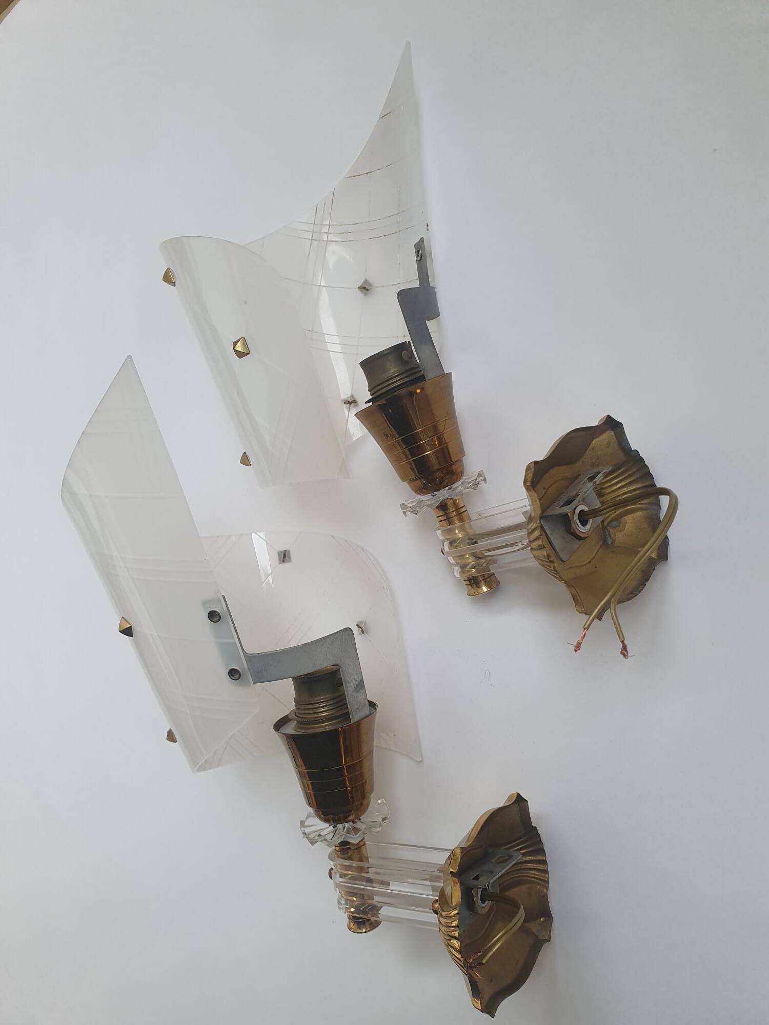 Pair of vintage rockabilly wall lights from the 60s