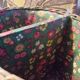 Woven wicker bottle basket. Flower Power. Very good condition.