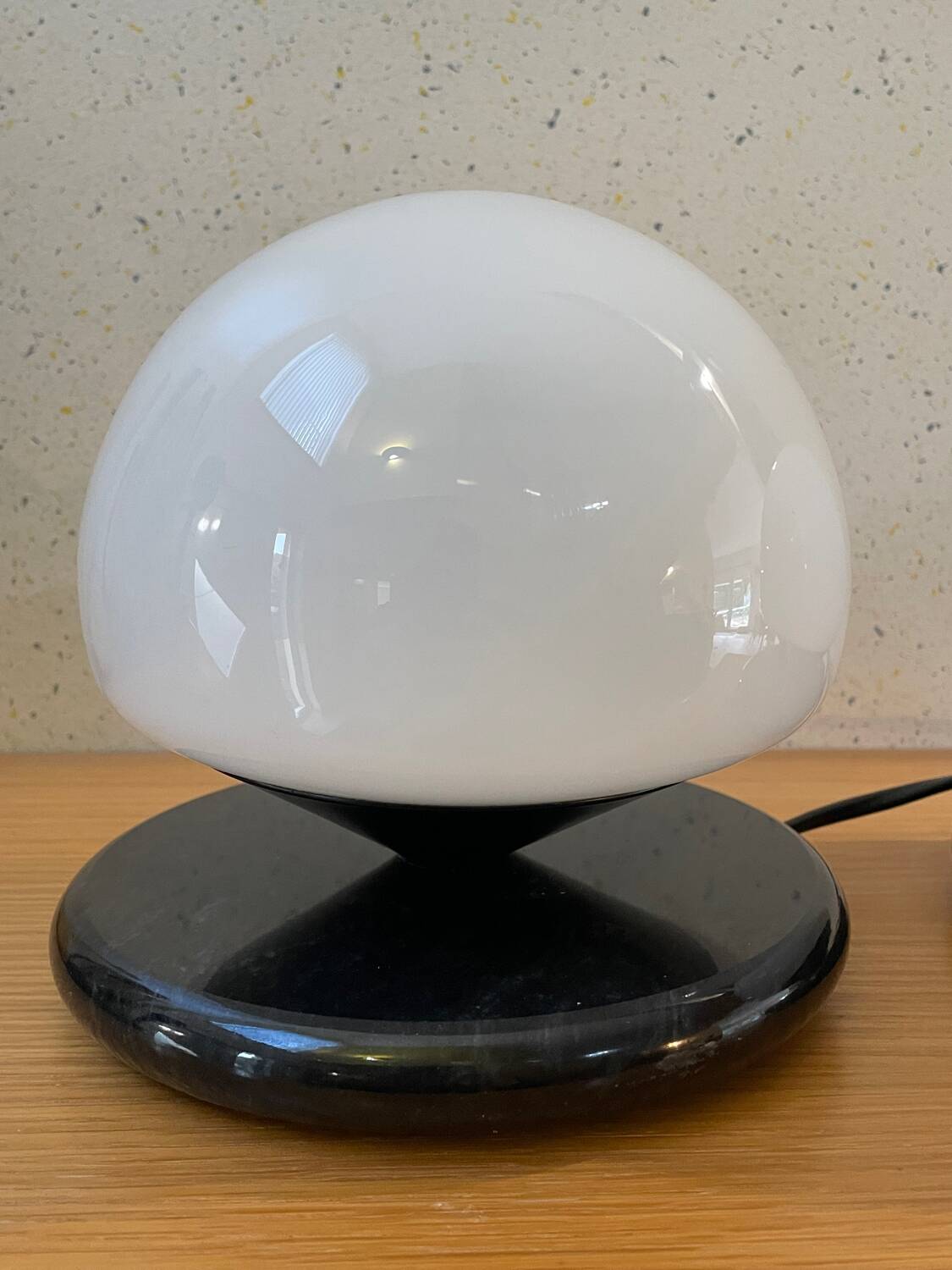 Glass and marble mushroom lamps