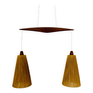 Suspension en teck et sisal par Temde