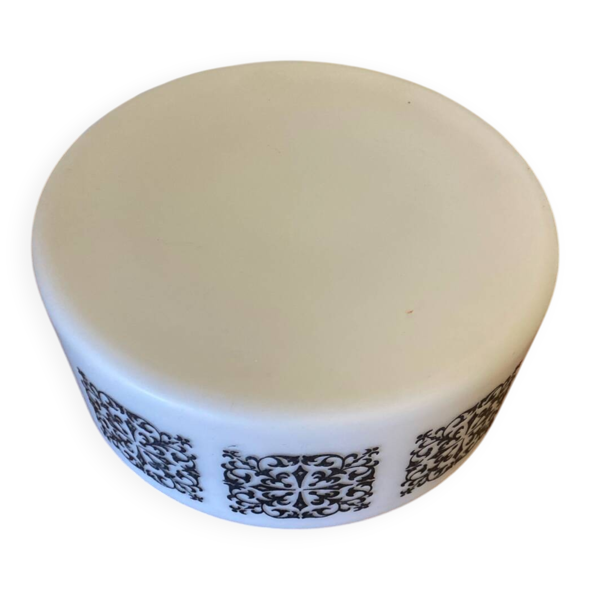 Antique White Opaline Wall Light + Vintage Black Baroque Decor