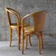 Pair of bistrot wood-curved armchairs fischel n ° 15 e 1930