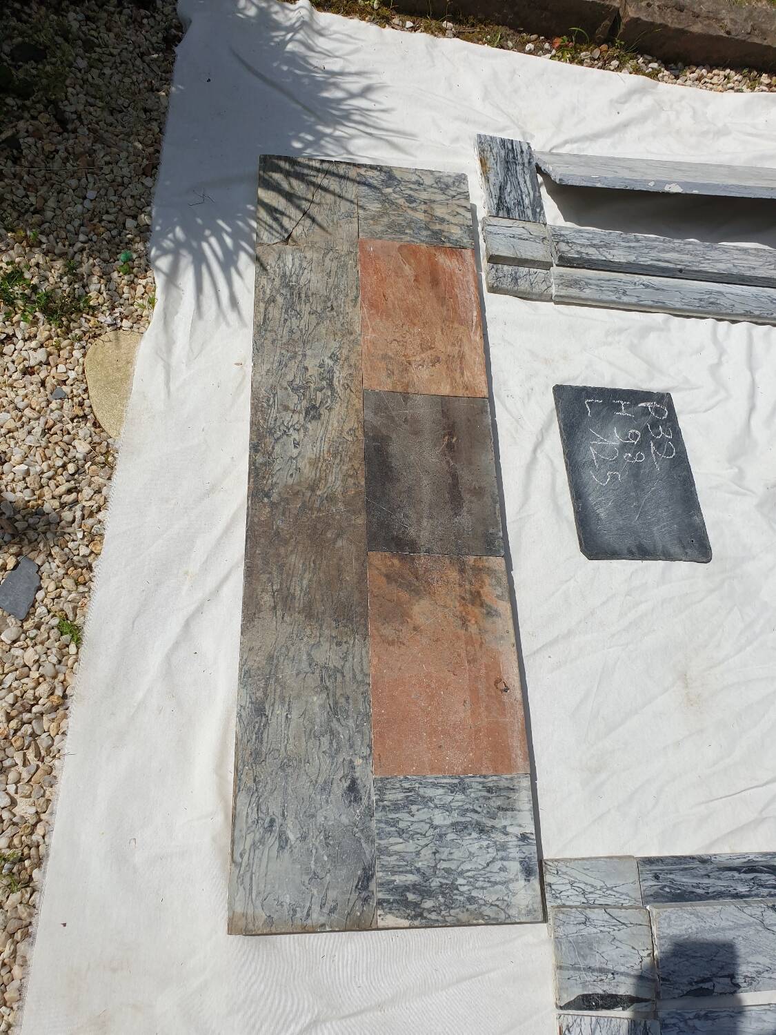 Napoleon III modillion fireplace in gray marble late 19th century