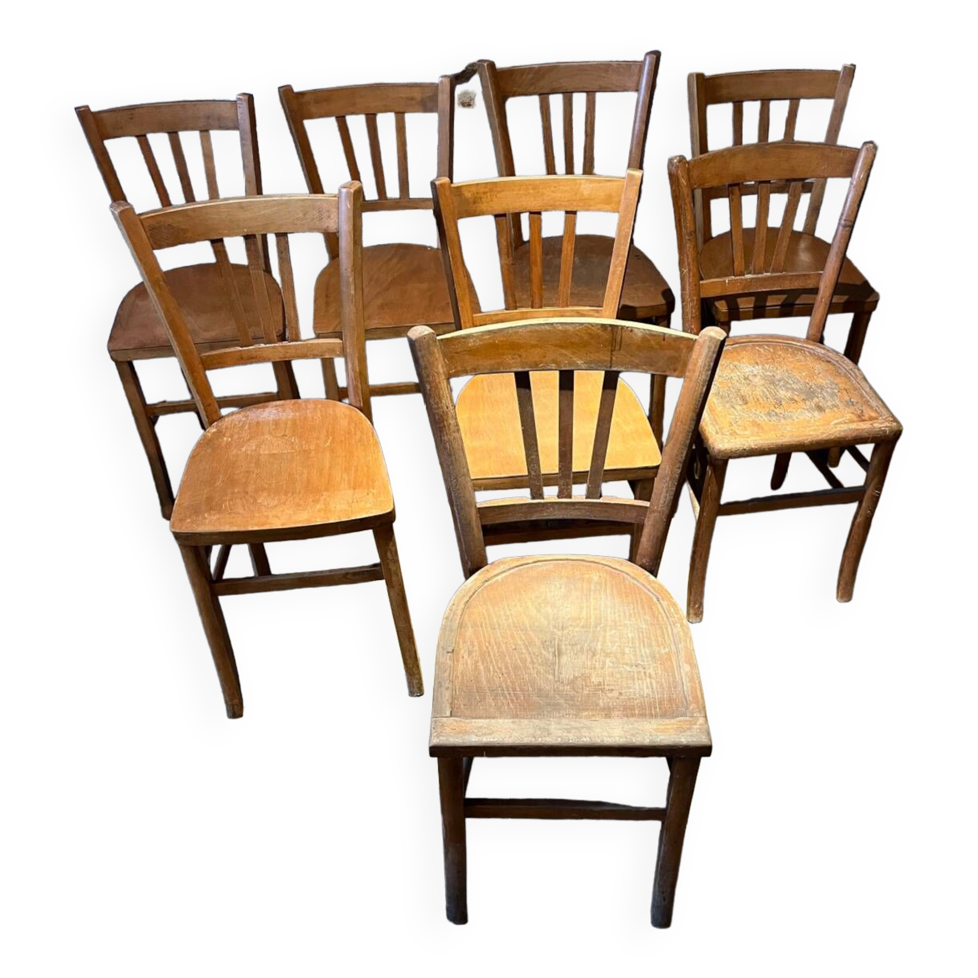Lot de 8 chaises bistrot 1950