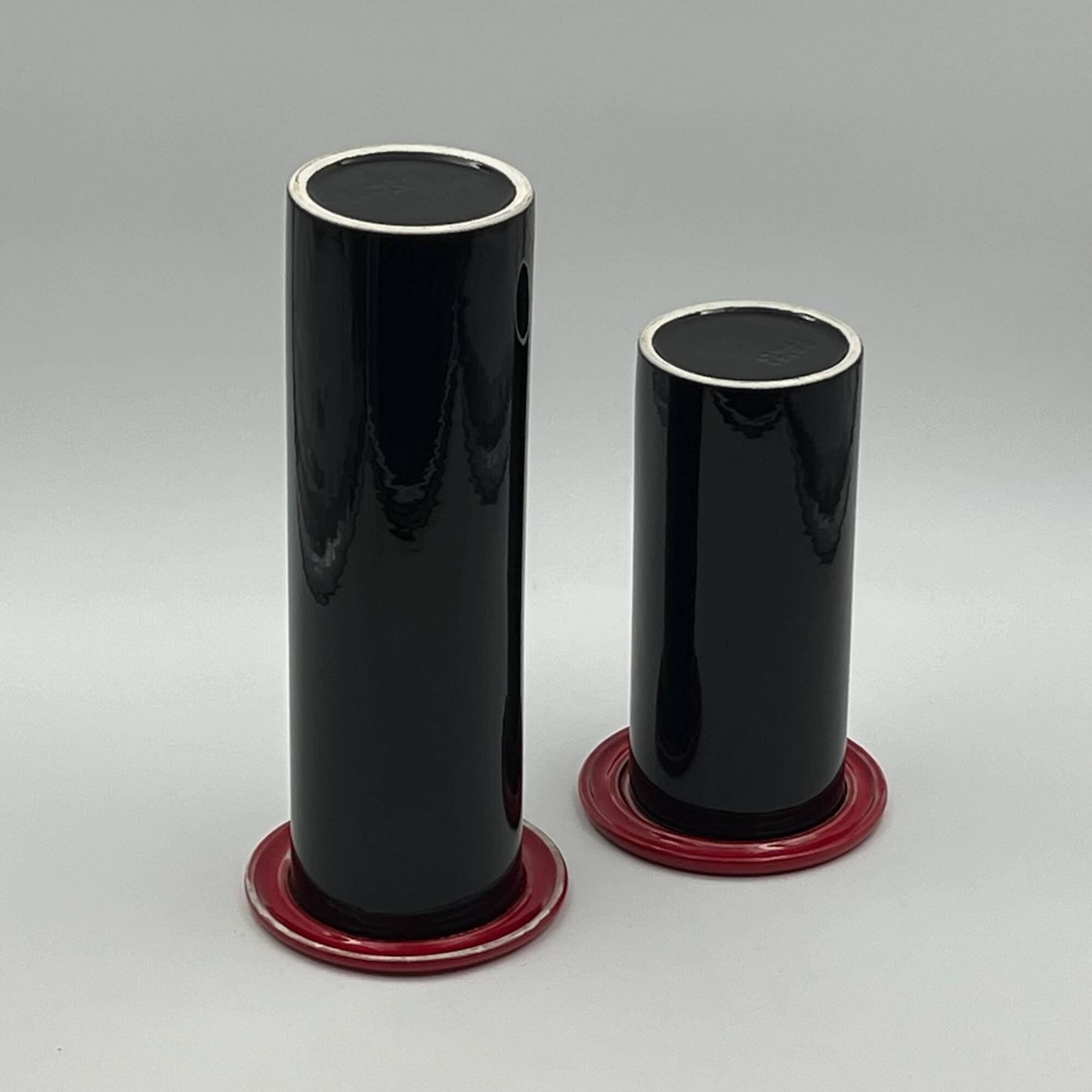 80s Design Ceramic Vases - Modern Vintage Home Decor Made in Italy – set of 2