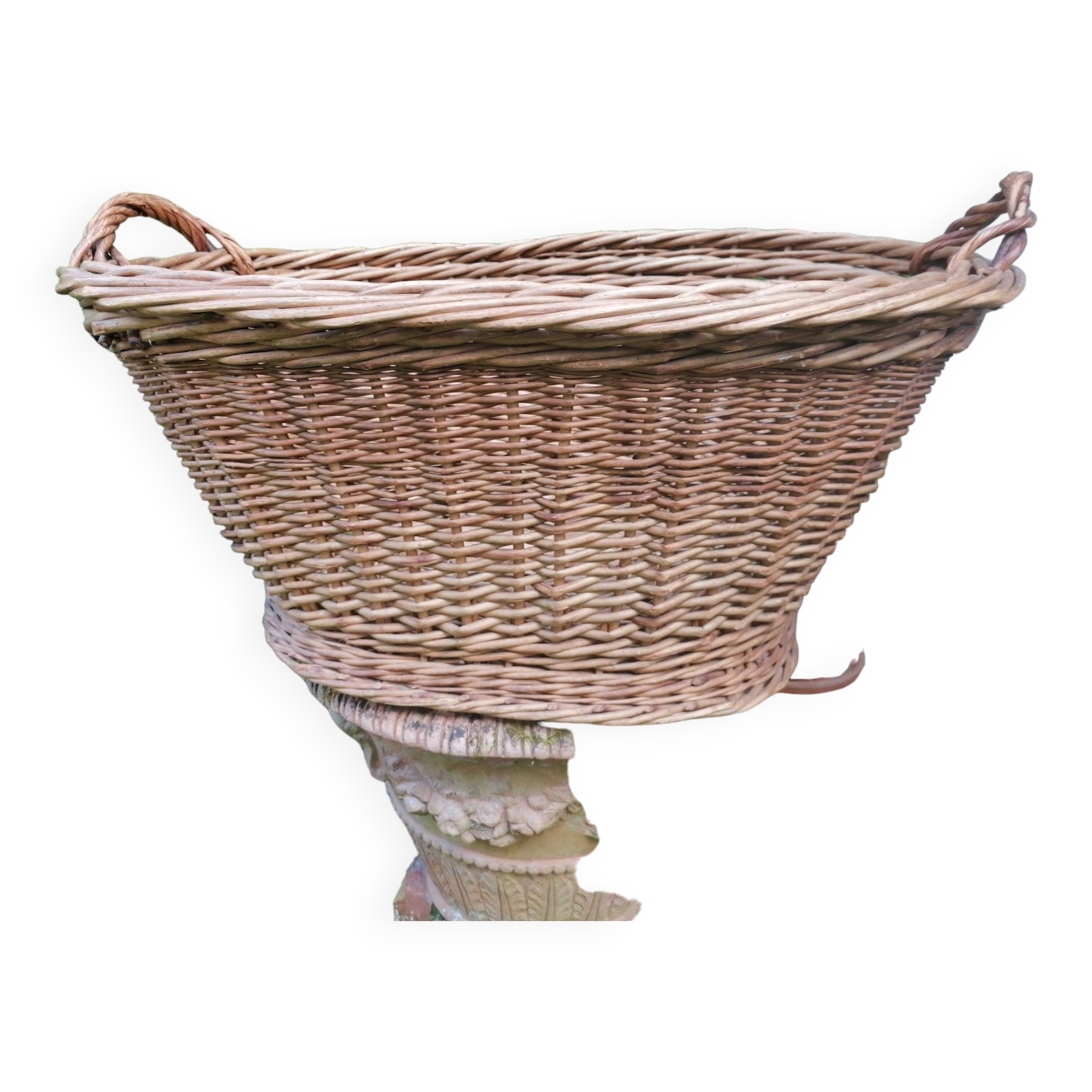 Large wicker laundry basket