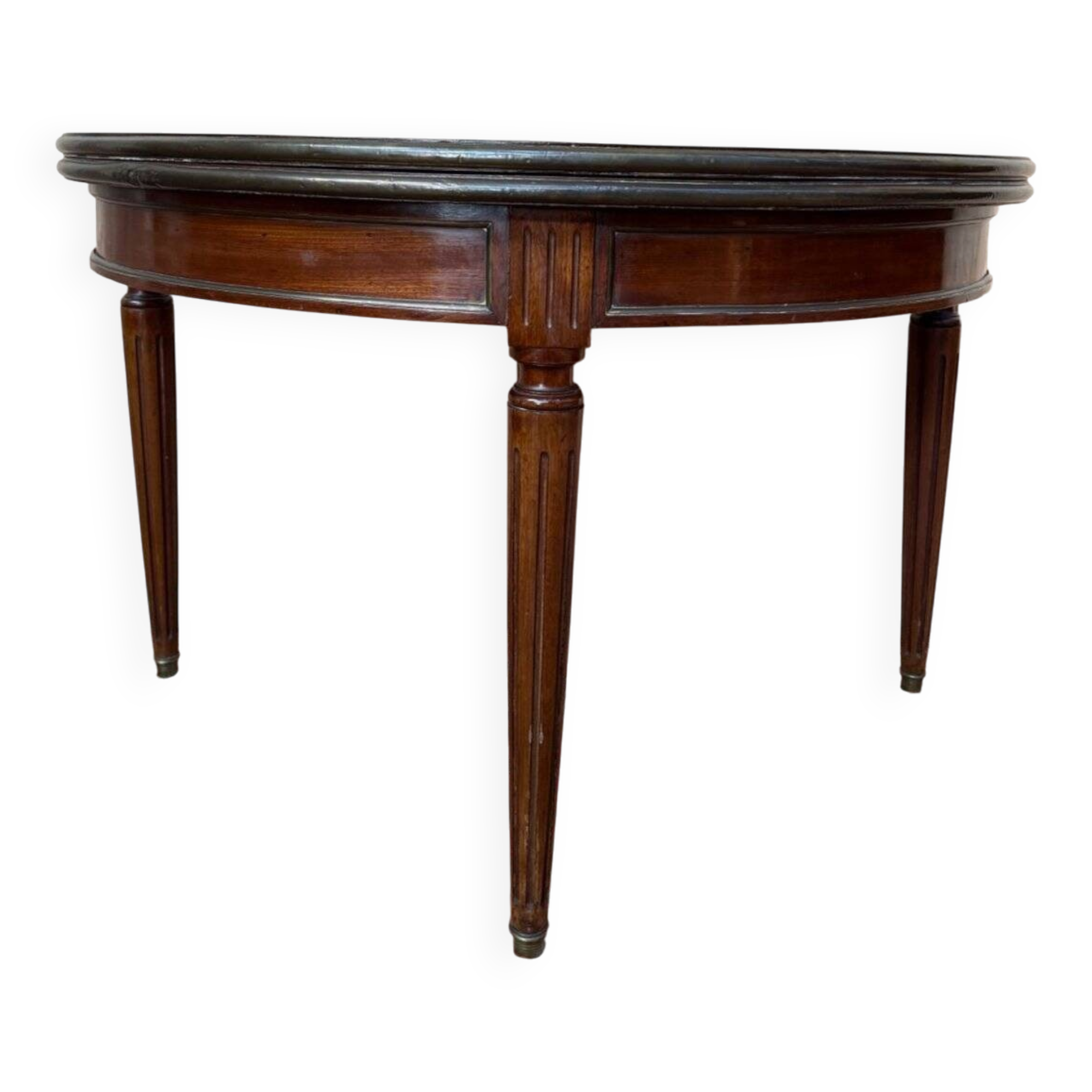 Console - Half-moon table Louis XVI in solid mahogany