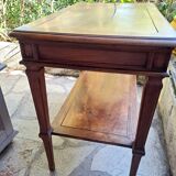 Napoleon III style Worker side table in solid light wood rectangular 1880