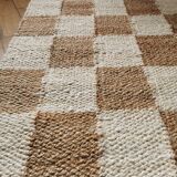 Tapis à carreaux en jute