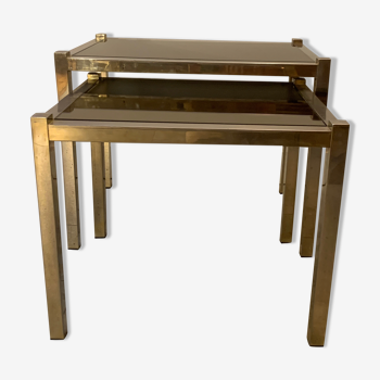 Brass nesting coffee tables