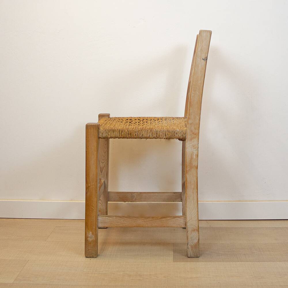 Woven Seat Ibiza Style Chair, Spain, 1970s