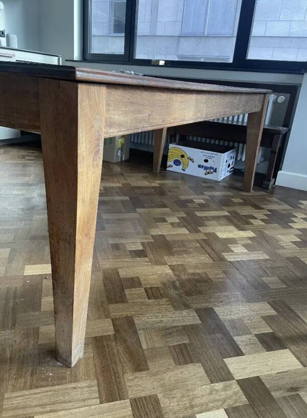 Table de monastère en chêne ancien / table de moine pour 8 à 10 personnes