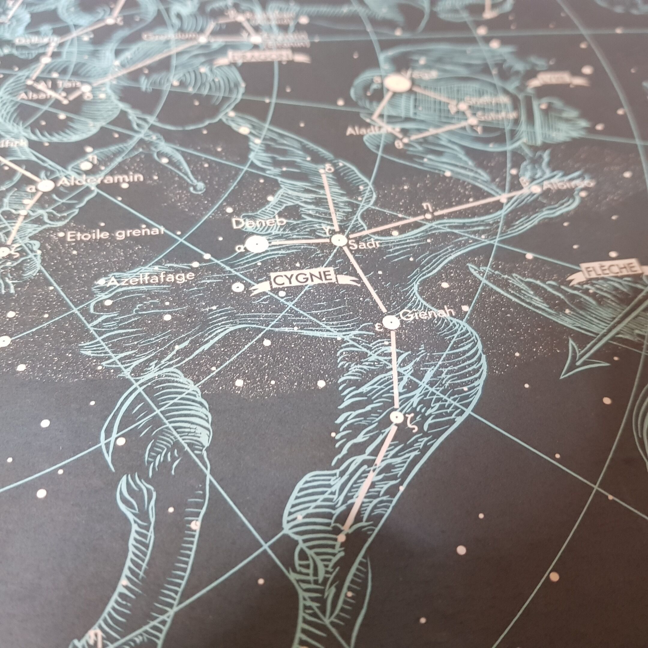 Map of the ancient sky edition of the 1972 IGN depicting the starry celestial sphere