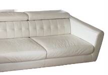 Leather sofa, white leather corner sofa