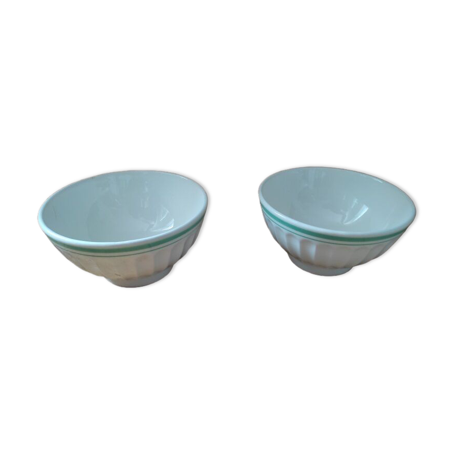 Porcelain bowls italy bordered green