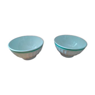 Porcelain bowls italy bordered green