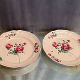 Pair of earthenware plates of the East XVIII-XIXth with floral decoration