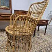 Fauteuil en Rotin Bambou vintage 1950s design -H85cm