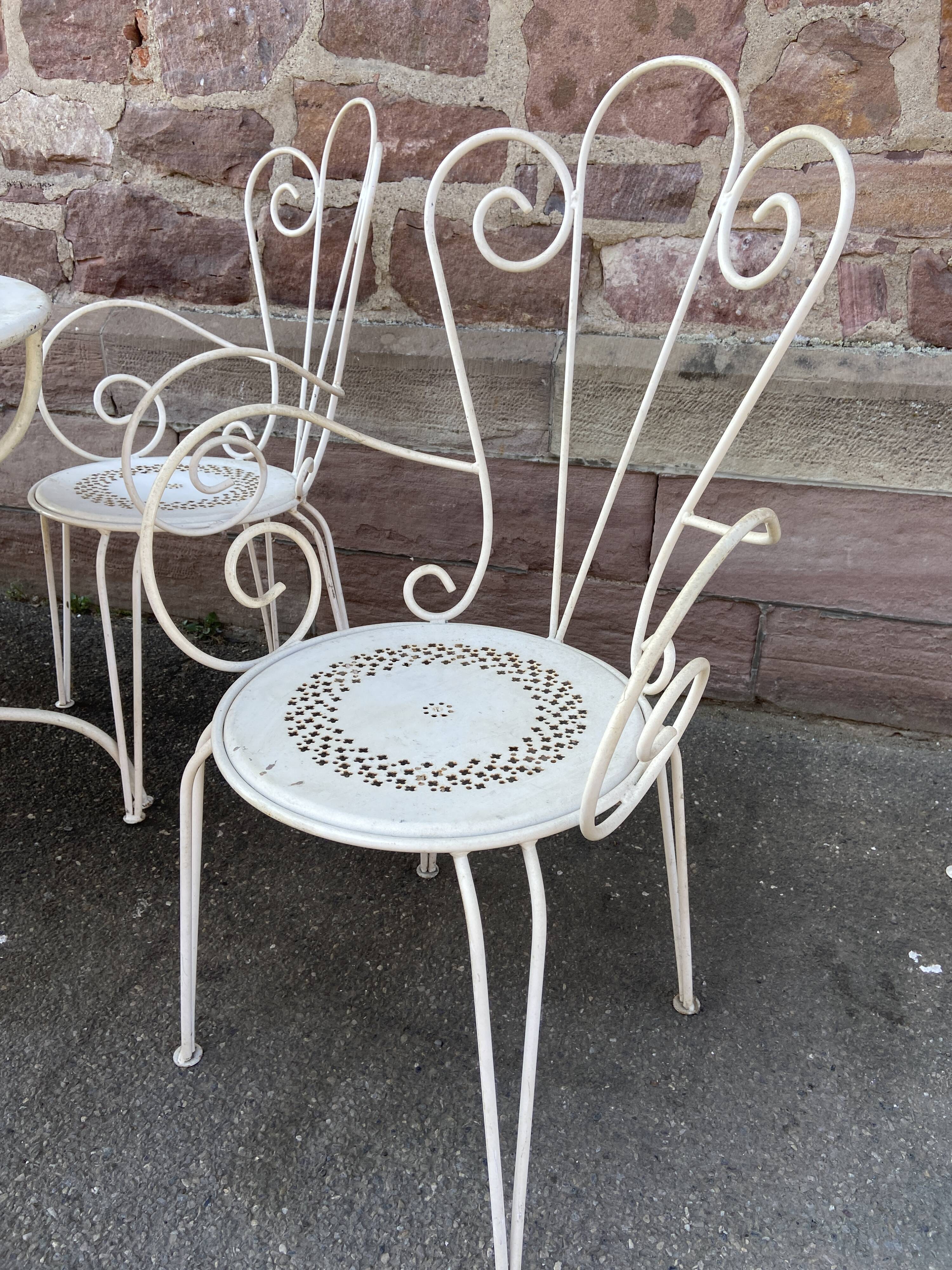 Garden furniture in wrought iron 1970