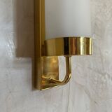 Brass and glass wall lamp